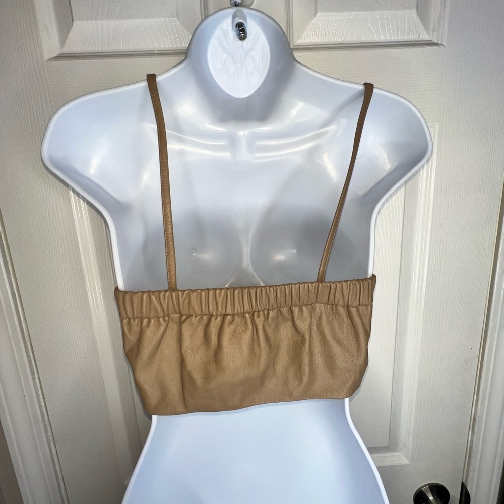Maryam Nasir Zedeh Women’s 6 Alder Evelyn Crop Top Bralette Tan 100% Leather S - Picture 6 of 16